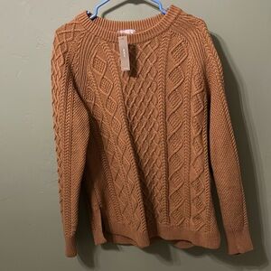 J Crew mustard yellow cable knit sweater - brand new!